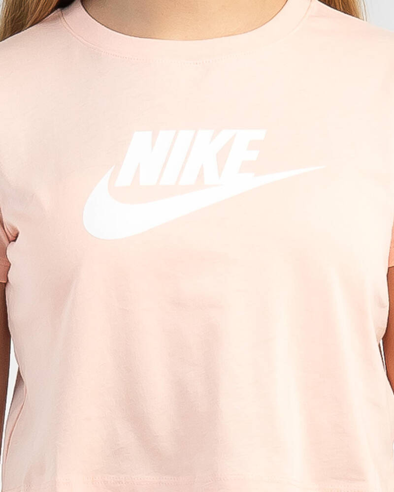 Shop Nike Girls' Futura Cropped T-Shirt In Arctic Orange - Fast ...