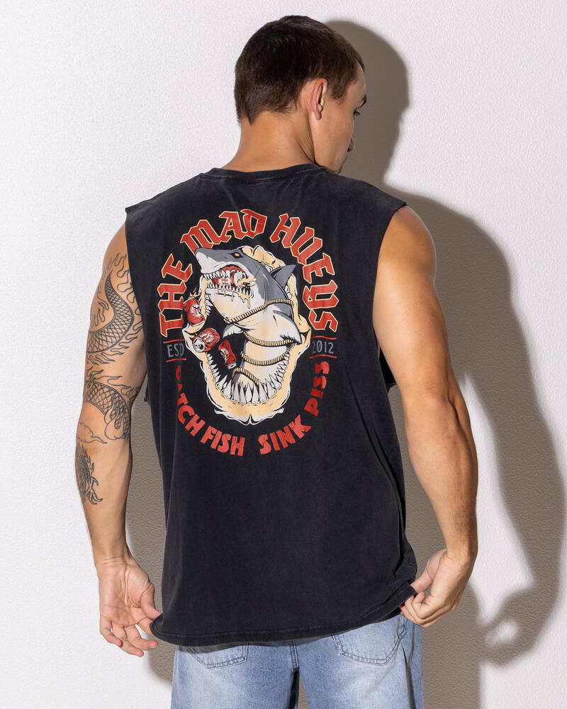 The Mad Hueys Shark Tins Muscle Tank for Mens