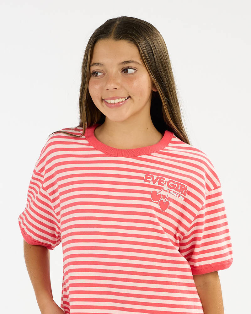 Eve Girl Girls' Lounge Club Stripe T-Shirt for Womens