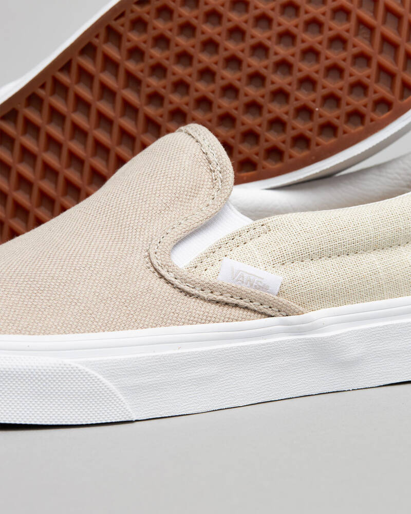 Vans Womens Classic Slip-On Summer Linen Shoes for Womens