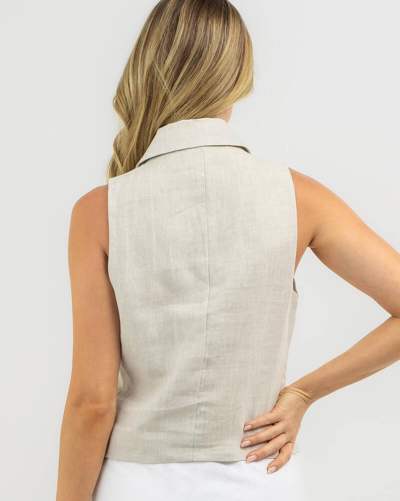 Paper Heart Lolet Linen Vest for Womens