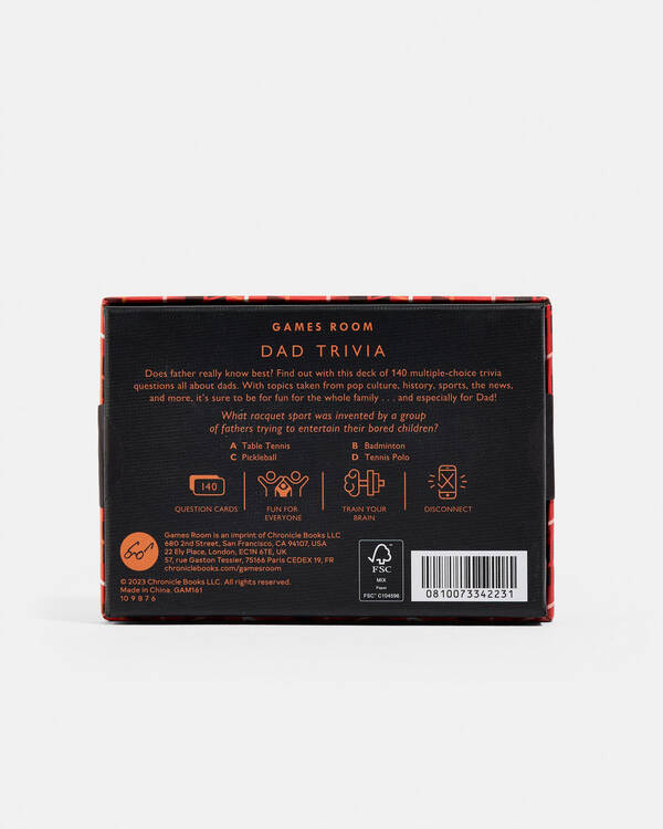 Games Room Dad Trivia Game for Unisex