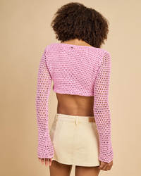 Ava And Ever Ashy Crochet Ultra Crop Top for Womens image number null