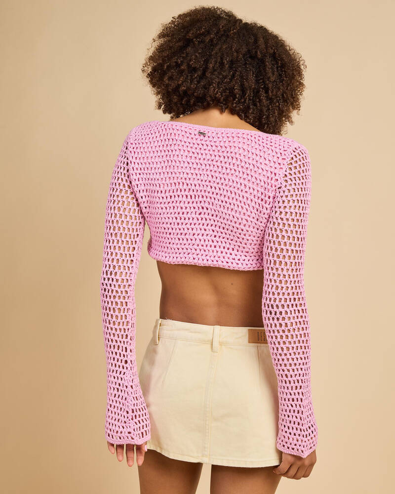 Ava And Ever Ashy Crochet Ultra Crop Top for Womens