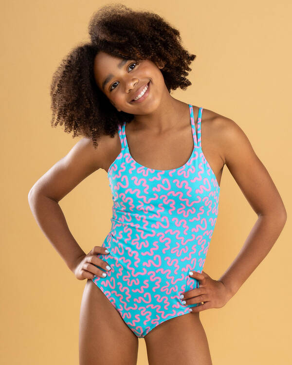Teen Swimwear Cross Back One Piece Swimsuit