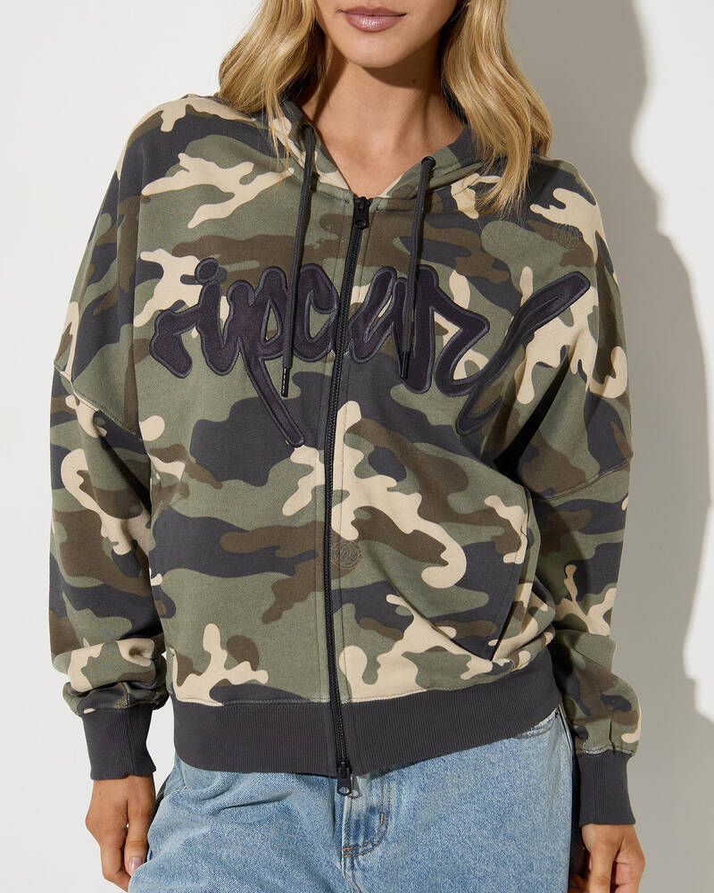 Rip Curl Camo Drop Shoulder Hoodie for Womens