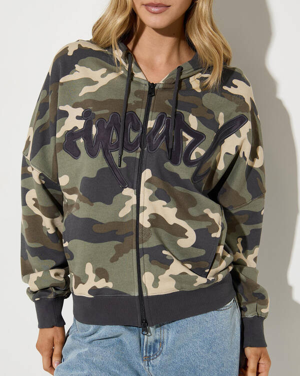 Rip Curl Camo Drop Shoulder Hoodie for Womens