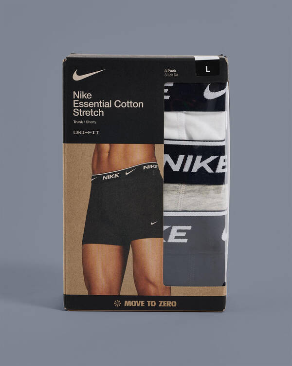 Nike Essential Cotton Stretch Trunk 3 Pack for Mens