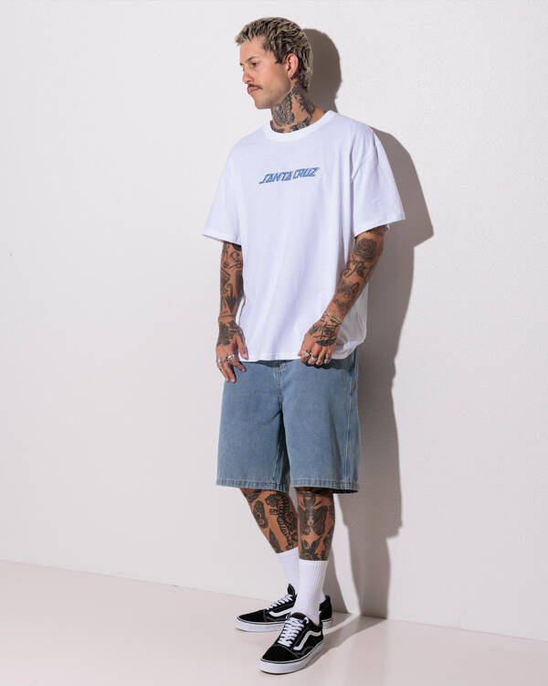 Santa Cruz Off Set Strip Front T-Shirt for Mens
