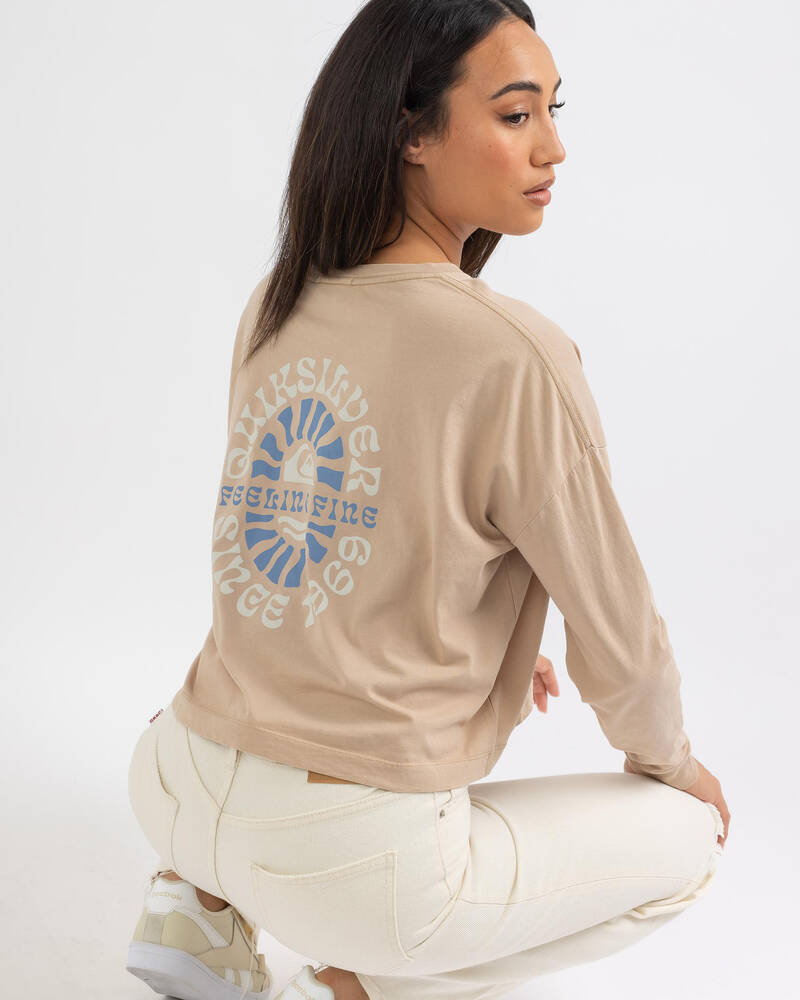 Quiksilver Oversized Crop Long Sleeve T-Shirt for Womens