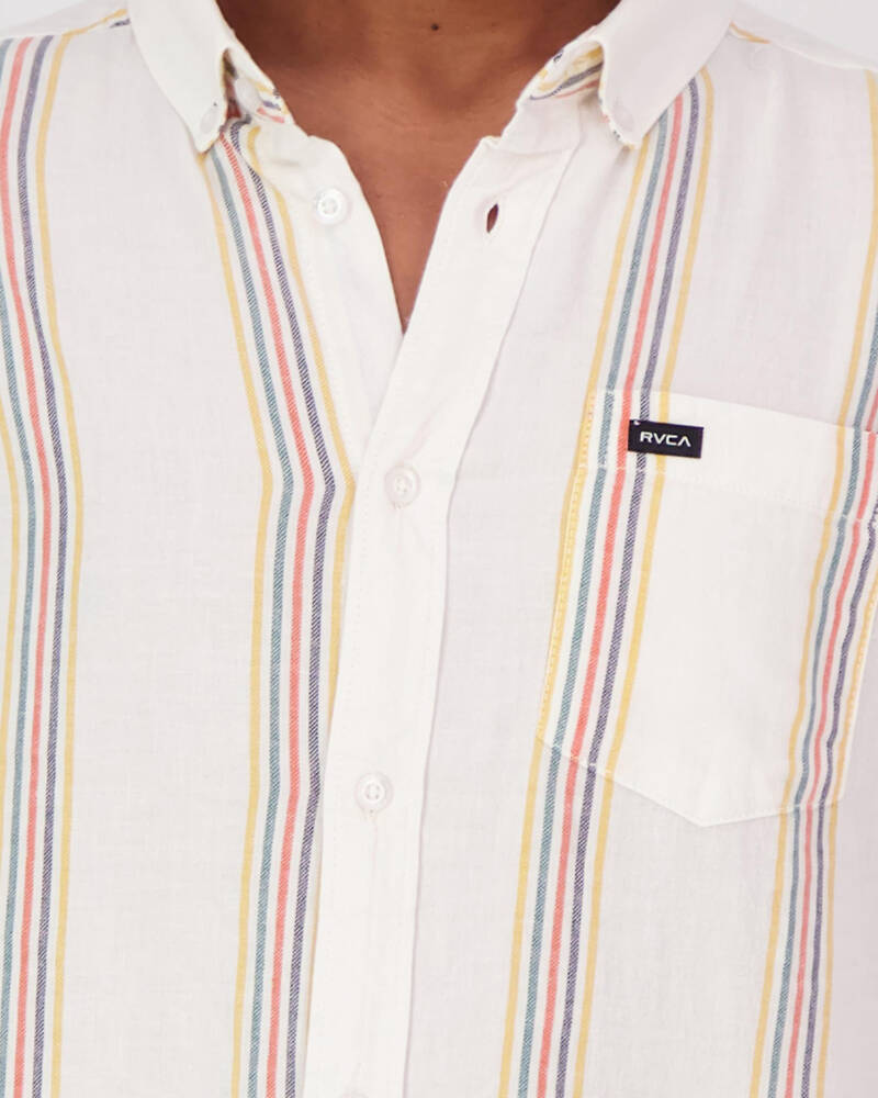 RVCA Split Stripe Short Sleeve Shirt for Mens