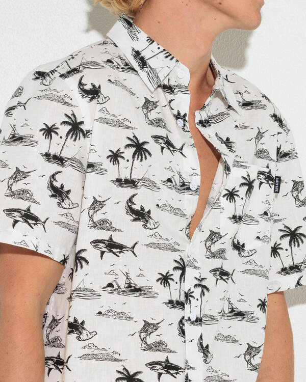 Salty Life Sea Foam Short Sleeve Shirt for Mens