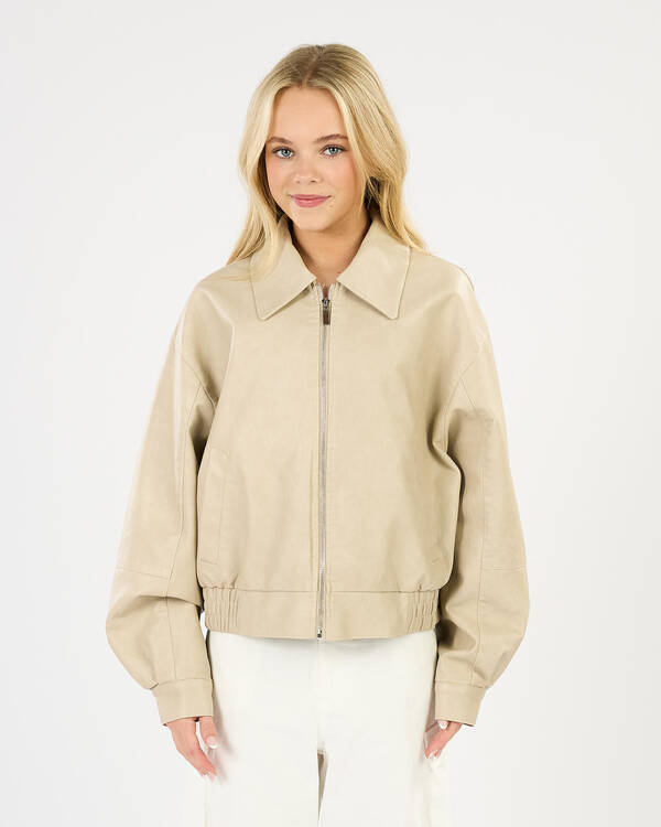 Ava And Ever Girls' Off Duty Faux Leather Jacket for Womens