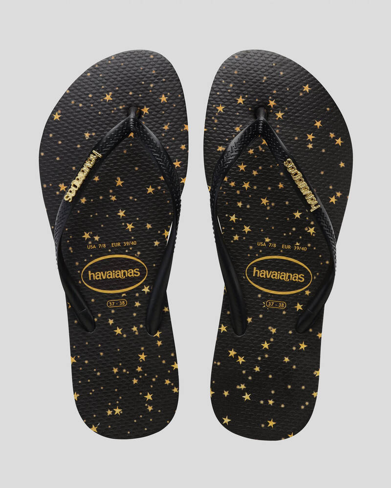 Havaianas Slim Metal Logo Thongs for Womens