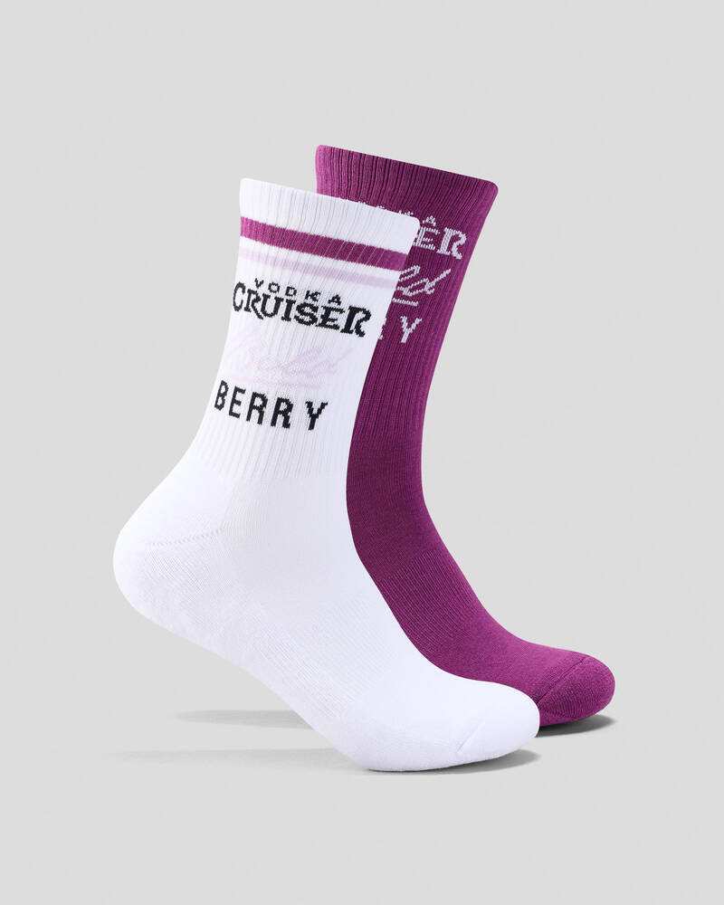 FOOT-IES Vodka Cruiser Bold Berry Sneaker Sock 2 Pack for Mens