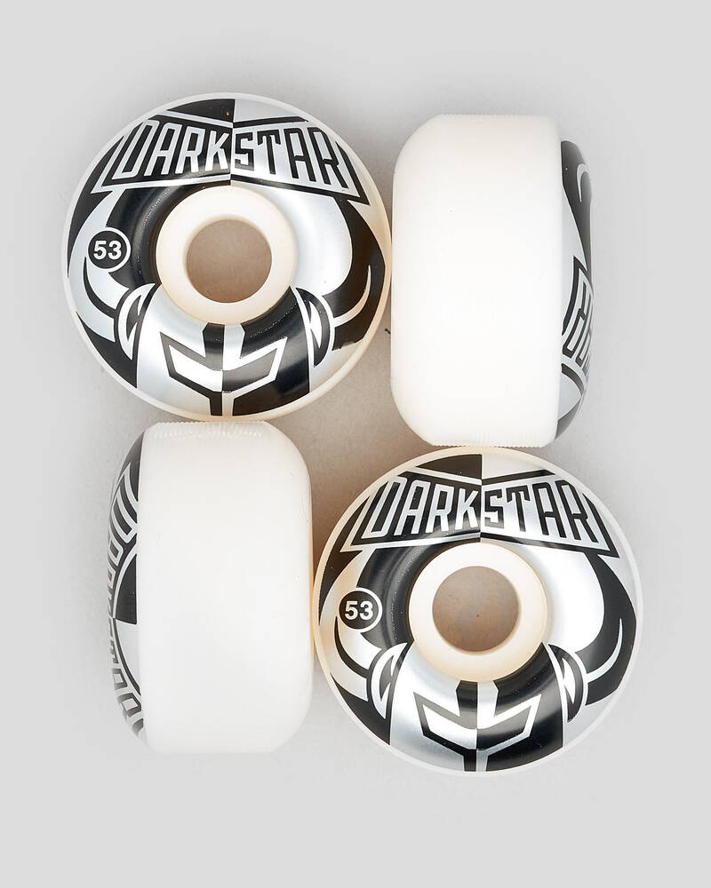 Darkstar Divide 53mm Skateboard Wheels In Black/silver Fast Shipping