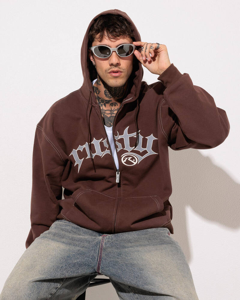 Rusty Freaker Zip Thru Hoodie for Mens