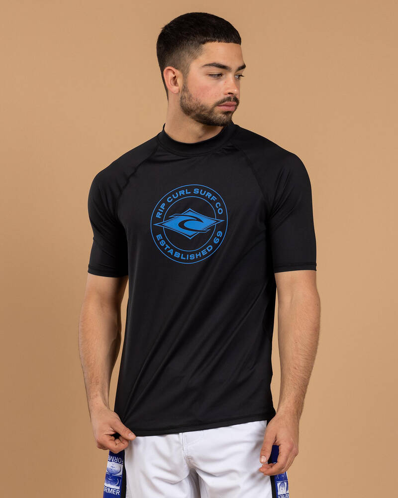 Rip Curl Stapler Short Sleeve Rash Vest for Mens