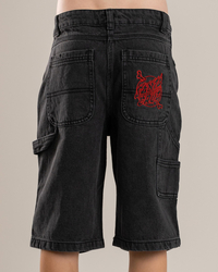 Santa Cruz Boys' Crossbone Dot Mono Denim Shorts for Mens image number null