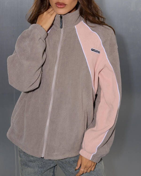 Rusty Two Tides Zip Through Sherpa Fleece Jacket for Womens