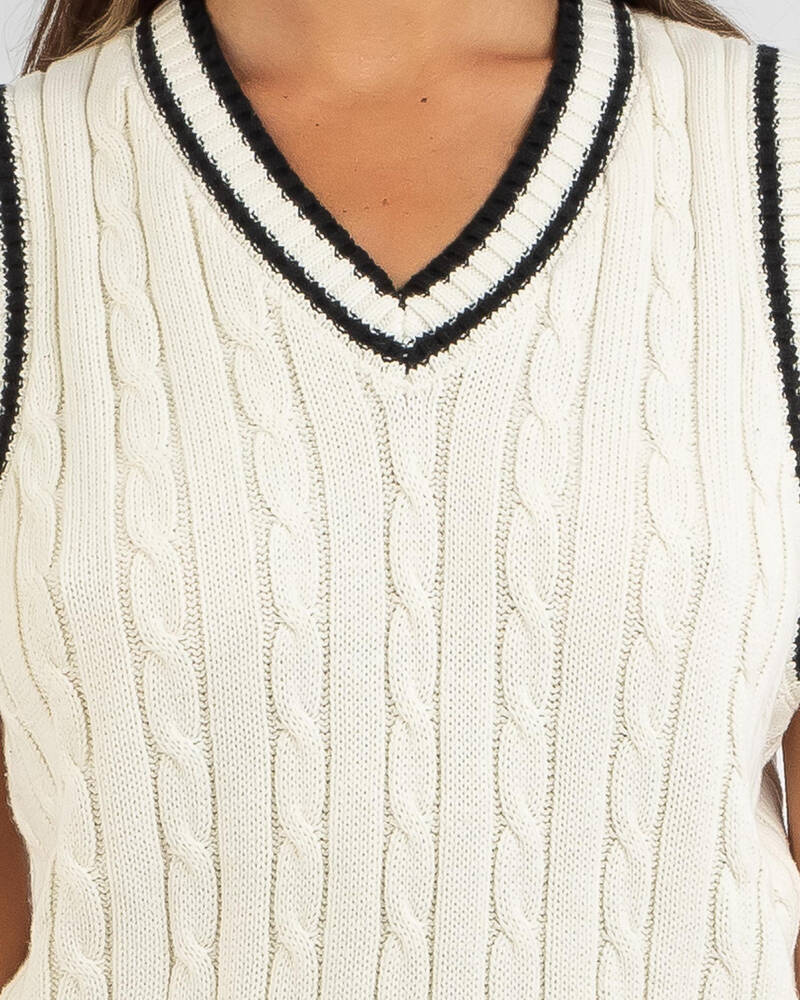 Ava And Ever Science Club Cable Knit Vest for Womens