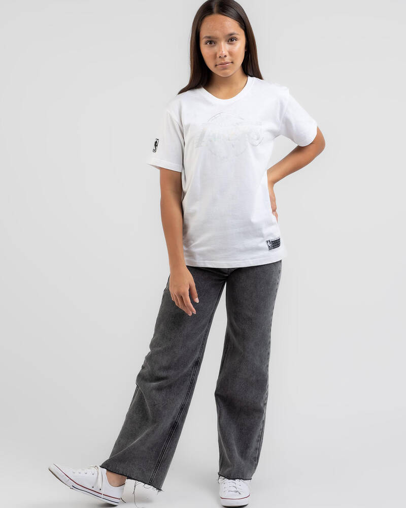 Mitchell & Ness Girls' Glendale Foil Wordmark T-Shirt for Womens