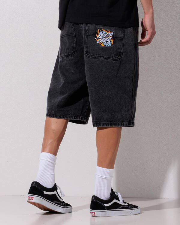 Flaming Dice Dot Jean Shorts