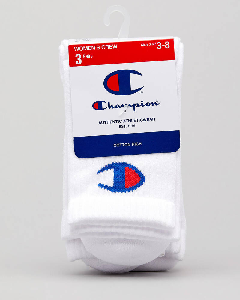 Champion Womens C Logo Crew Socks Pack for Womens