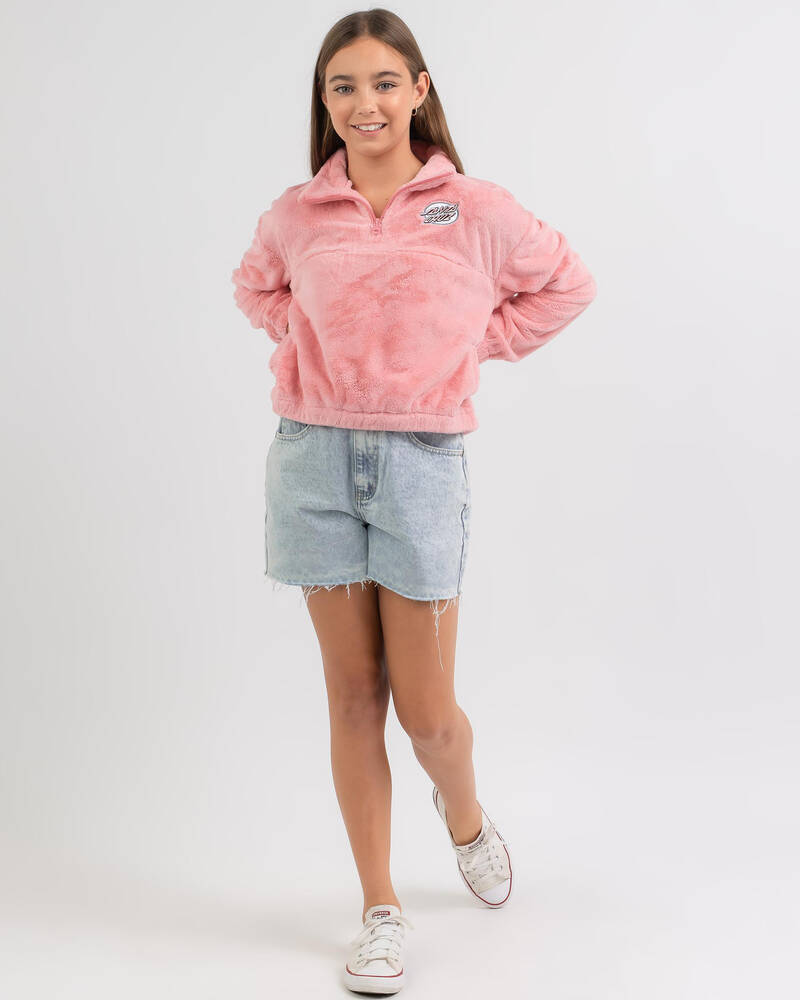 Santa Cruz Girls' Lined Oval Dot Fuzzy Sweatshirt for Womens