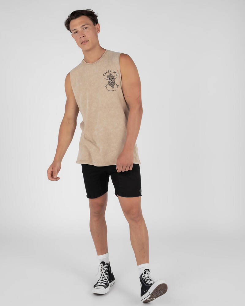 Salty Life Black Beard Muscle Tank for Mens