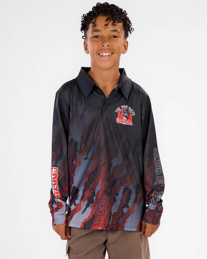 The Mad Hueys Boys' Codzilla Forever Fishing Shirt for Mens