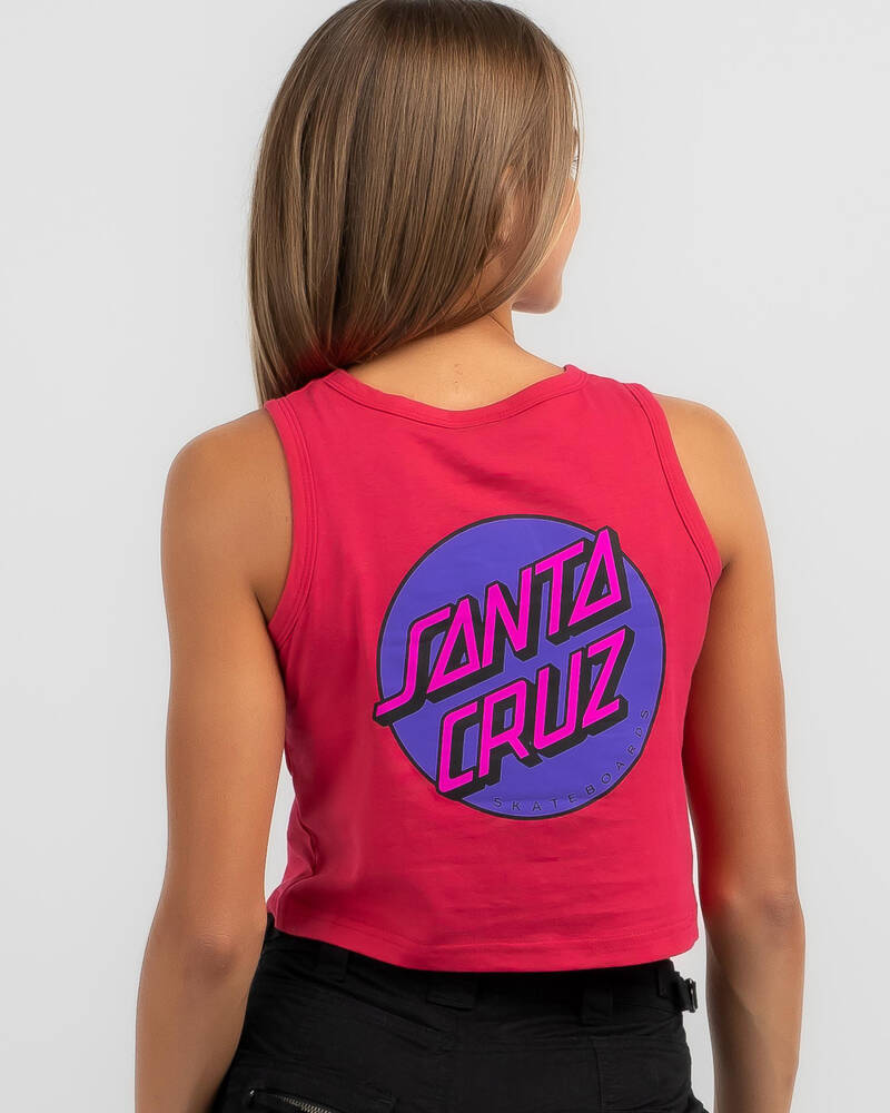 Santa Cruz Girls' Other Dot Chest Crop Tank Top for Womens