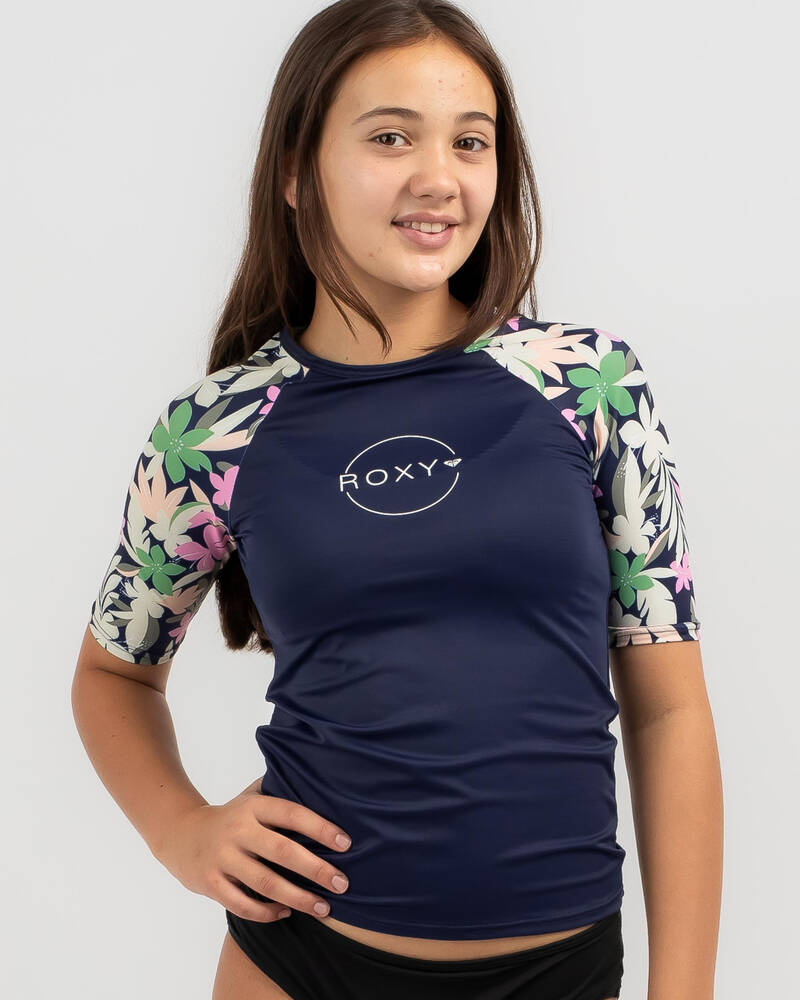 Roxy Girls' Short Sleeve Lycra Rash Vest for Womens