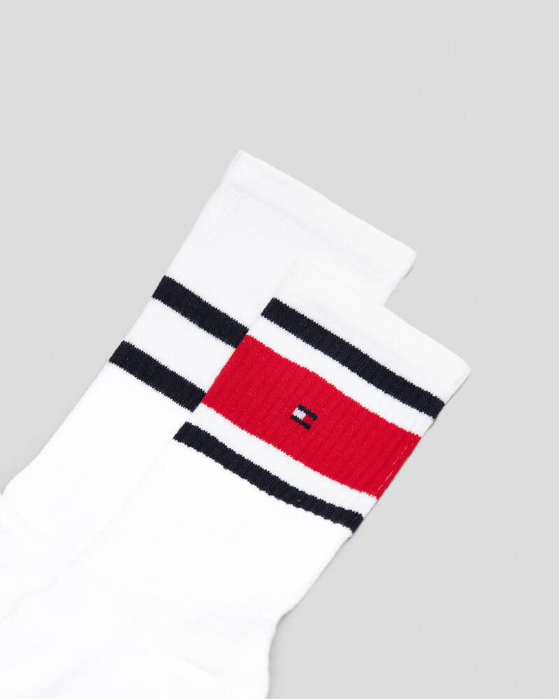 Tommy Hilfiger Boys' Flag Crew Socks 2 Pack for Mens