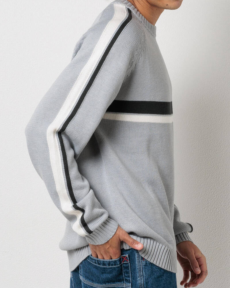 Rusty White Lines 2.0 Knitted Crew Jumper for Mens