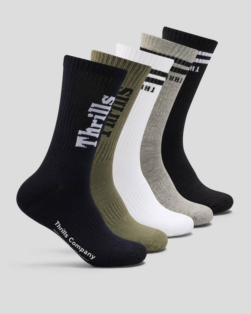 Thrills Minimal 5 Pack Socks for Unisex