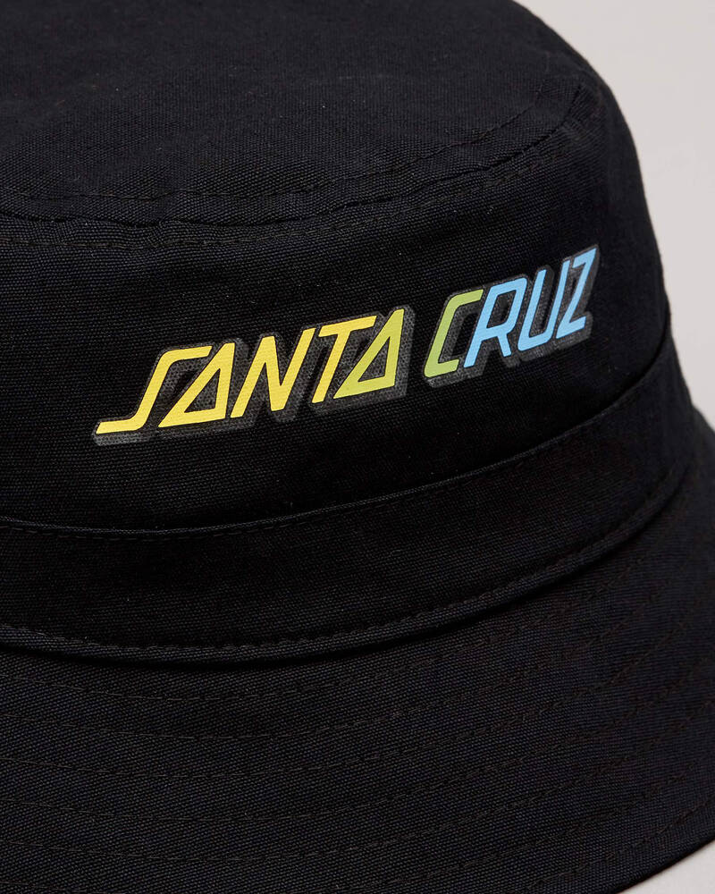 Shop Santa Cruz Youth Strip Fade Bucket Hat In Black Fast Shipping