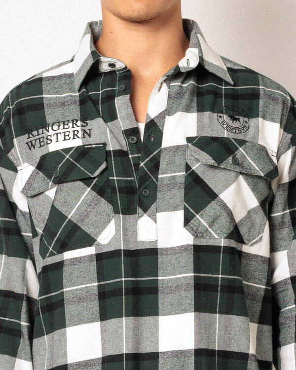 Ringers Western Kingswood Half Button Flannel Shirt for Mens