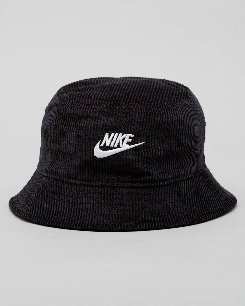 Nike Futura Corduroy Bucket Hat In Black/white - Fast Shipping & Easy ...