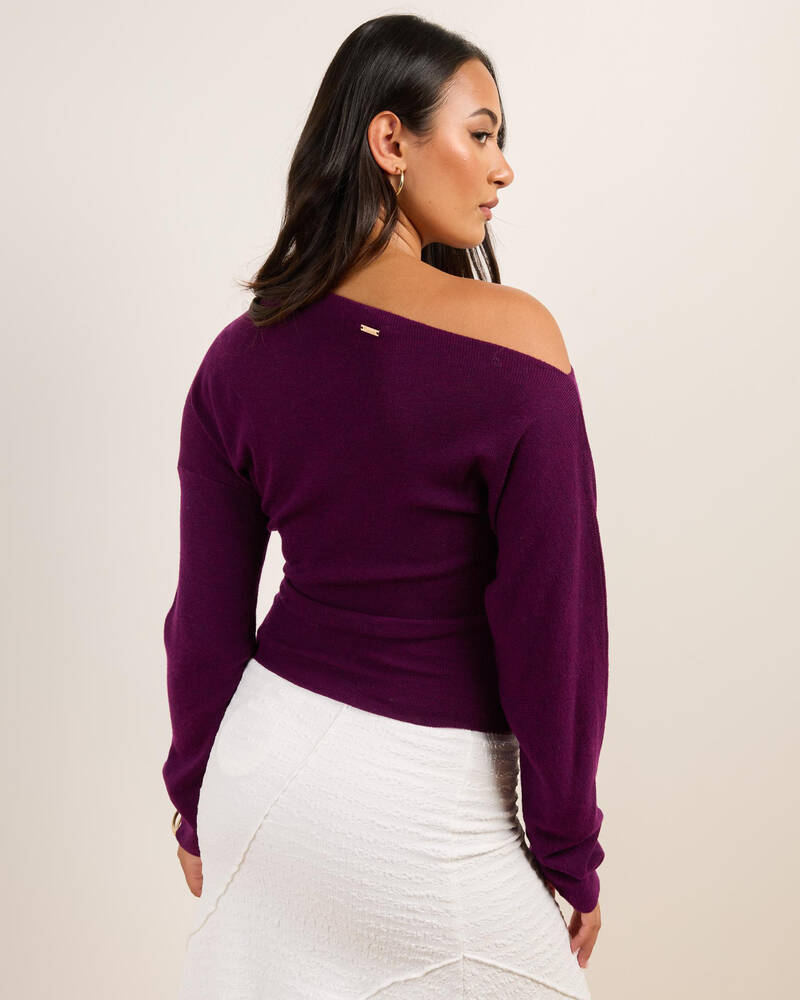 Mooloola Michelle Off Shoulder Knit Top for Womens
