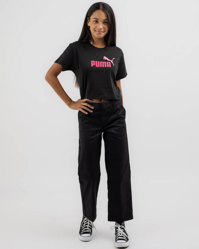 Puma Girls' Logo Cropped T-Shirt for Womens