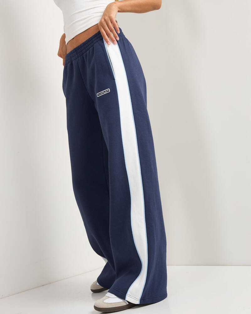Rusty Retro Lines Wide Leg Track Pants for Womens
