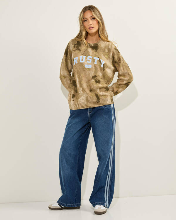 Rusty Camoozy Knitted Crew for Womens