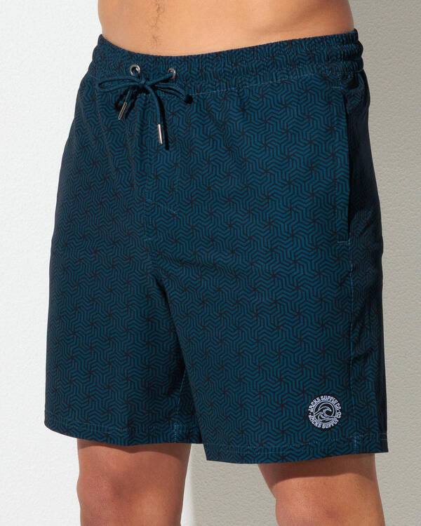 Jacks Kaleidoscope Elastic Waist Board Shorts for Mens