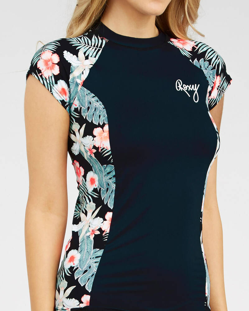 Roxy Fashion Cap Sleeve Rash Vest for Womens