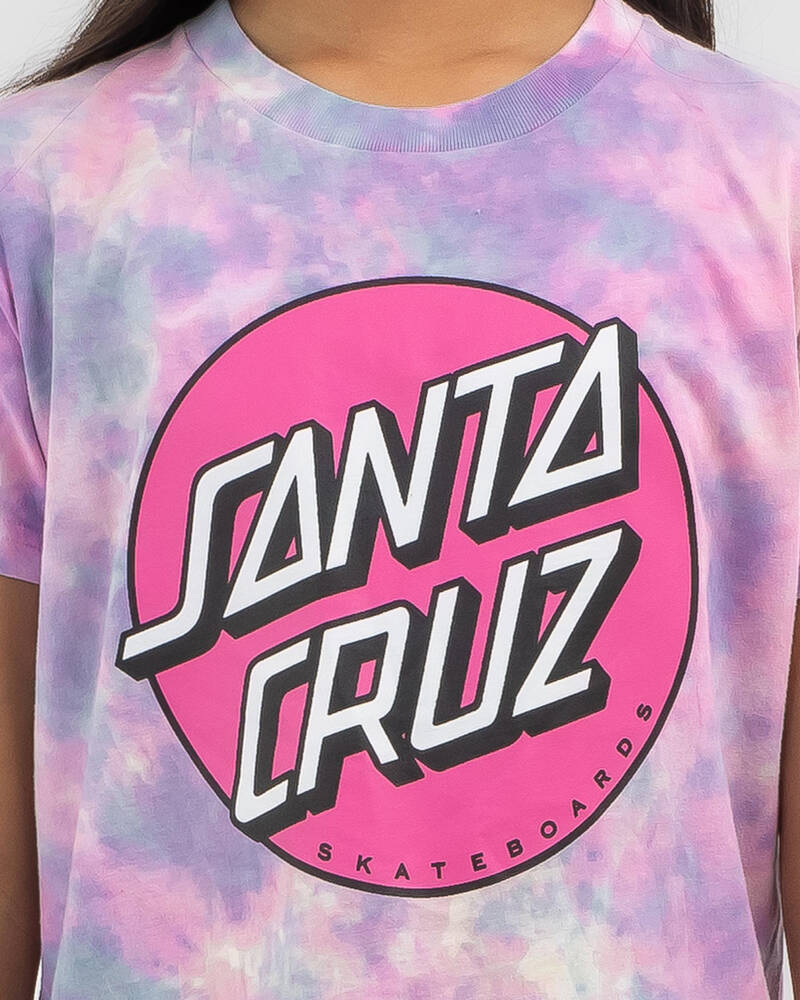 Santa Cruz Girls' Dot Front Tie Dye T-Shirt for Womens