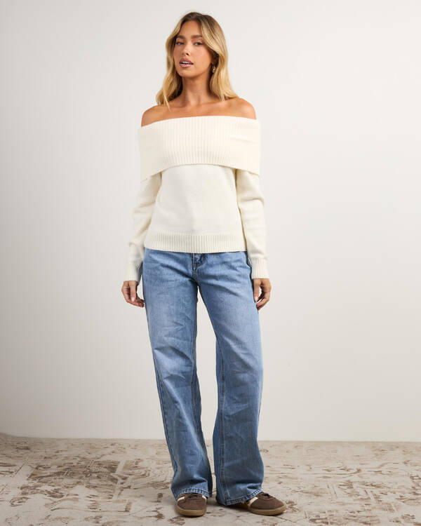 Mooloola Toni Off Shoulder Knit Top for Womens