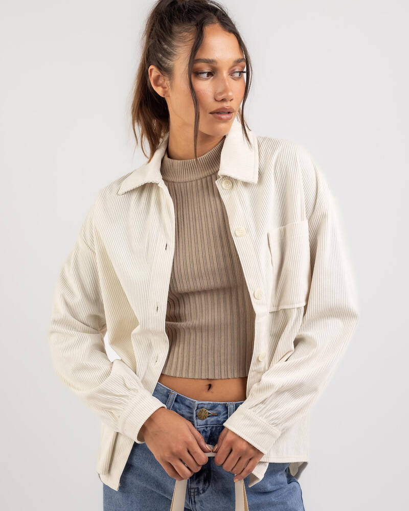 Mooloola Ontario Cord Long Sleeve Shirt for Womens