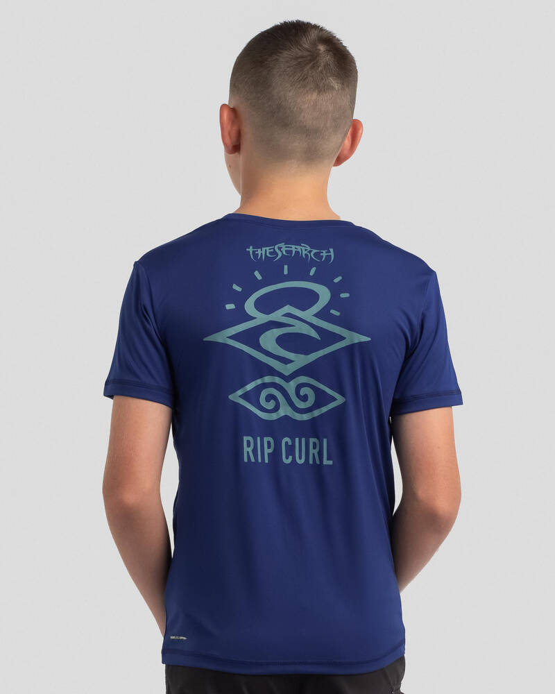 Rip Curl Boys' Search Logo Short Sleeve Rash Vest for Mens