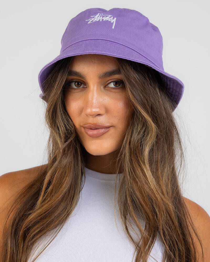 Stussy Stock Bucket Hat In Grape - Fast Shipping & Easy Returns - City ...